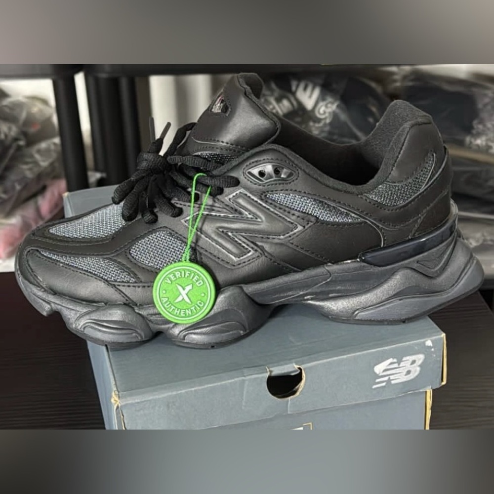 Triple Black Leather 9060 New Balances